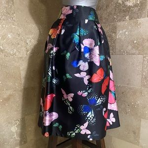 Beulah Butterfly Midi Skater Skirt / Size Large (runs medium)